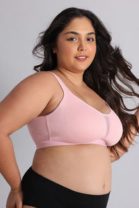 Zivame True Curv Single Layered Non Wired Full Coverage Minimiser Bra - Silver Pink — thumbnail 4